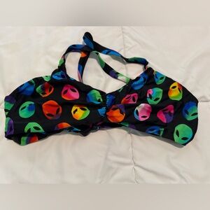 EUC Colorful Alien Patterned Kohanaiki bikini top